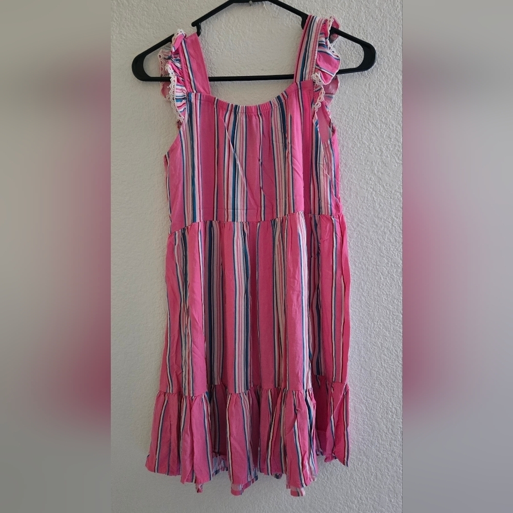 Zunie Pink and Blue Striped Kids Dress